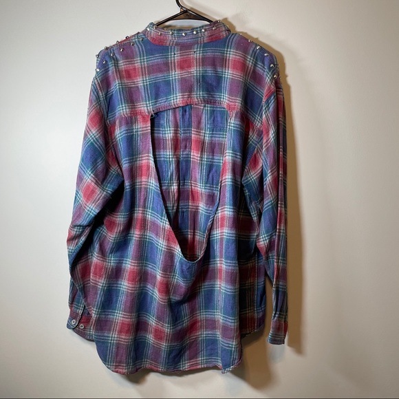 SOLD Furst of a Kind Blue Studded Button Down - Picture 4 of 11